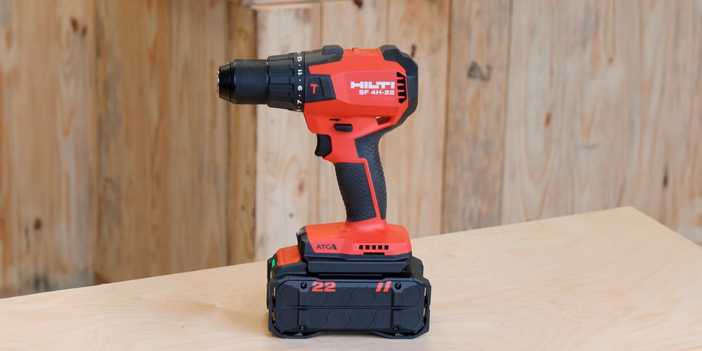 Image of Hilti power drill with overmoulding injection moulding grip handle.